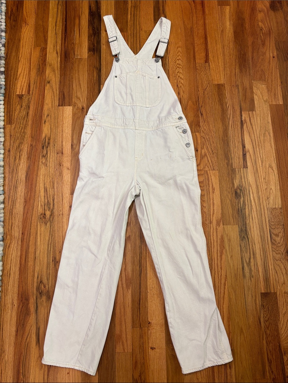 Women's White Denim Overalls - Classic Bib Jeans